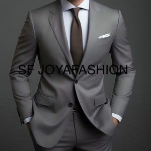 Men&#39;s Grey Suits, Wedding Suits, Groom Wear Suit, 2 Piece Suit, Two Button Suits, Party Wear Suit, New arrival 3 piece suit.