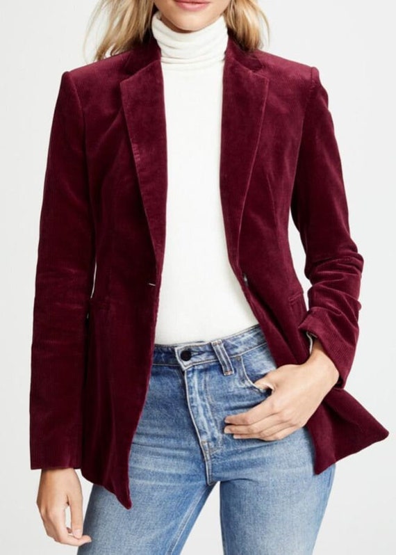 Chaqueta de esmoquin de terciopelo burdeos Diseño inglés para