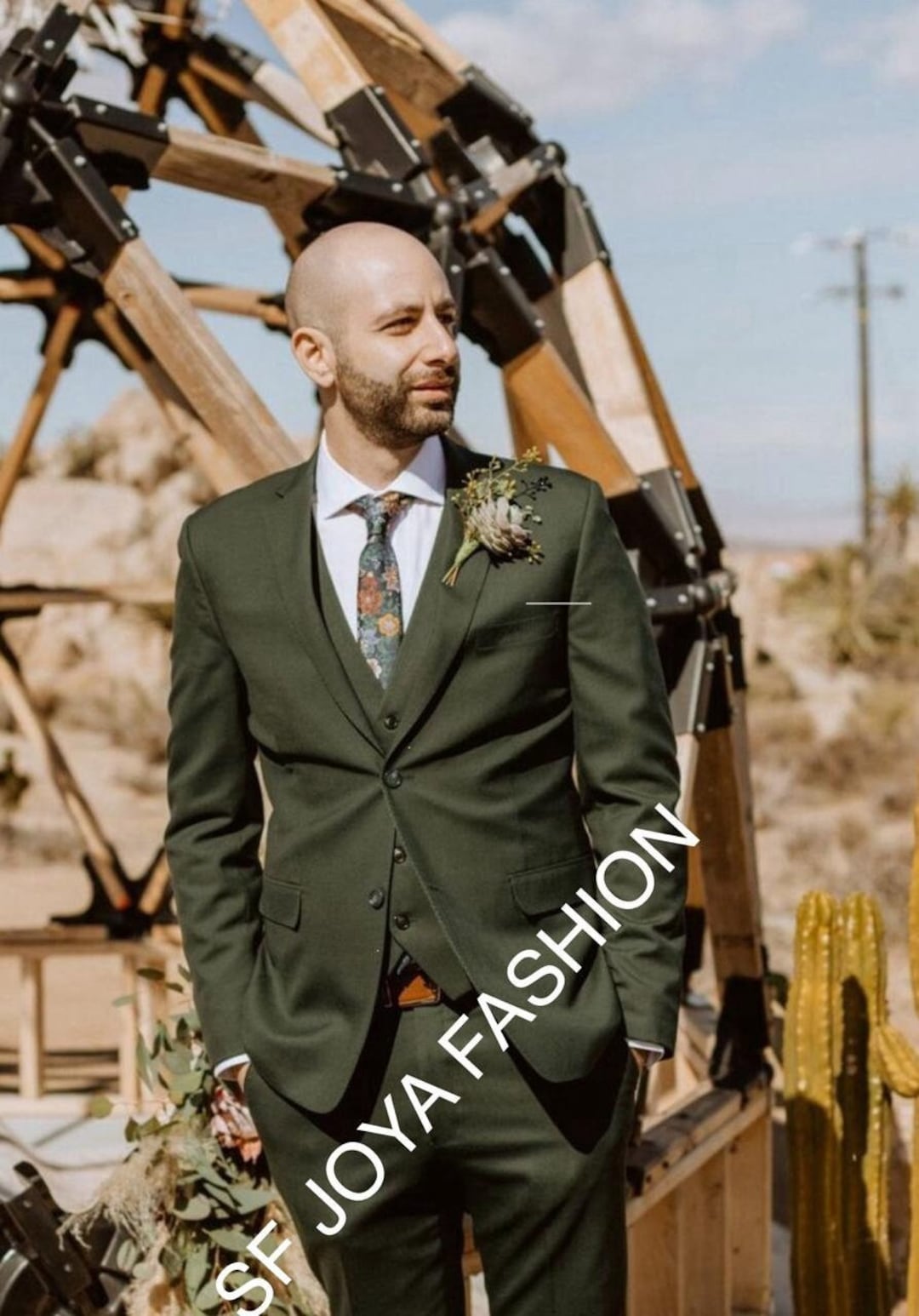 Dark Green 3-piece Suit: TR Viscose Wedding Groom Suit - Etsy