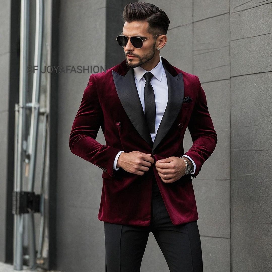 burgundy velvet blazer dress Sherri Hill 51559 Dress main image 1
