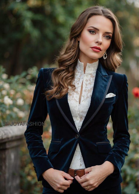 navy blue dress jacket ladies Velvet Tuxedo Mini Tube Dress