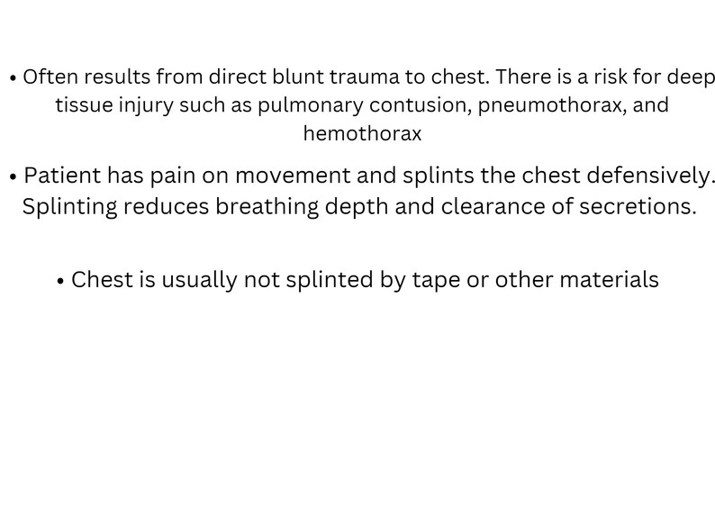 Chest Trauma Flashcards and Notes Includes Pulmonary Contusion, Rib