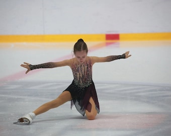 NEW purple ombre figure skating dress,red ice skating costume,custom purple dress,skating leotard,ombre figure skating purple costume