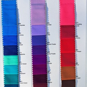 Sample of the colors that you can choose for your dress. Third sheet
