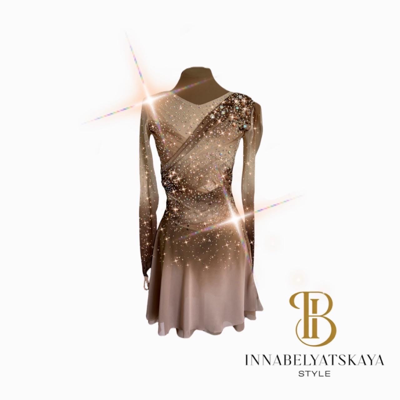 brown figure skating dress NEW Nude dress,nude ice skating dress,nude ice skate dress,custom figure skating dress,nude ice skating leotard,skate costume 1x Dance Dress Condition