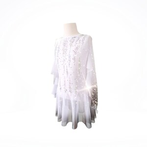 NEW Ombre figure skating dress, white ice skating dress, white figure skating dress, custom ice skate costume, white ice skating leotard image 3
