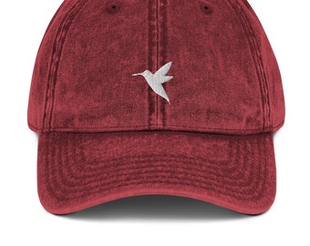 Hummingbird Vintage Cotton Twill Cap | Perfect Gift for the Bird Lover with a Soft Spot for Hummers