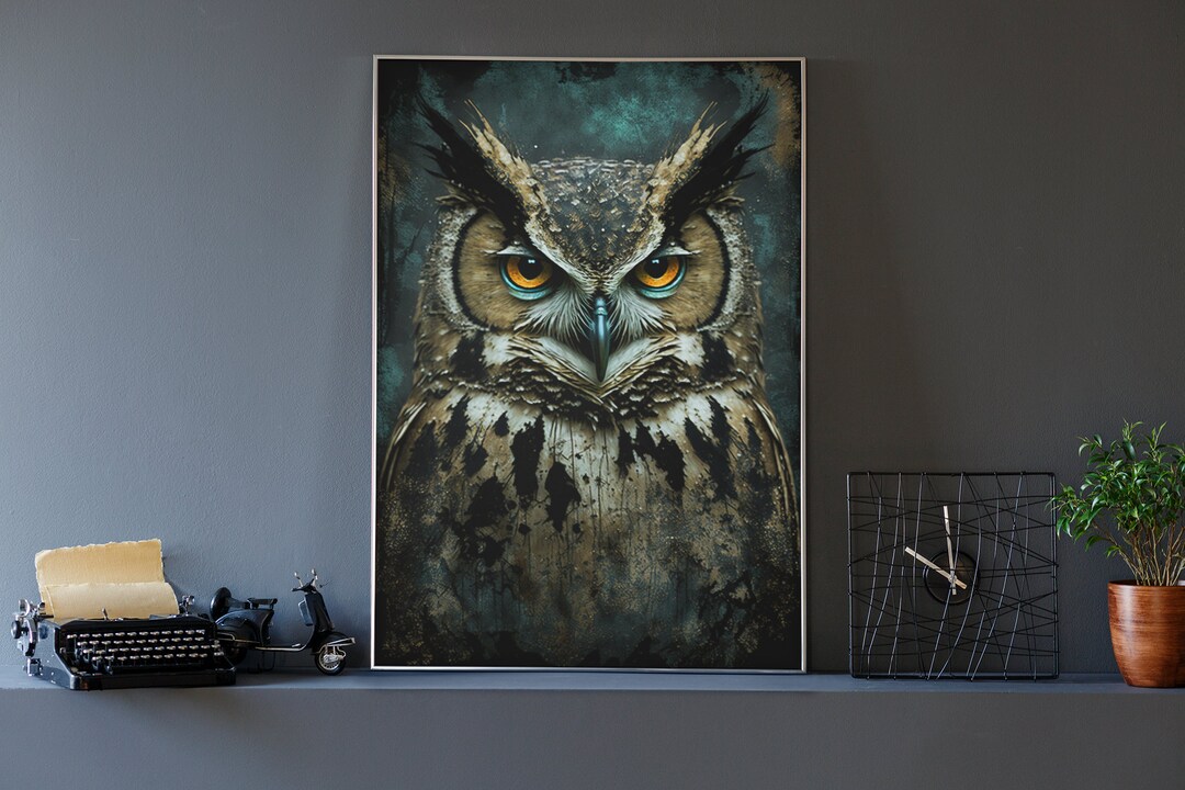 Great Horned Owl Print, Clipart, PNG, JPG, Printable Digital Download