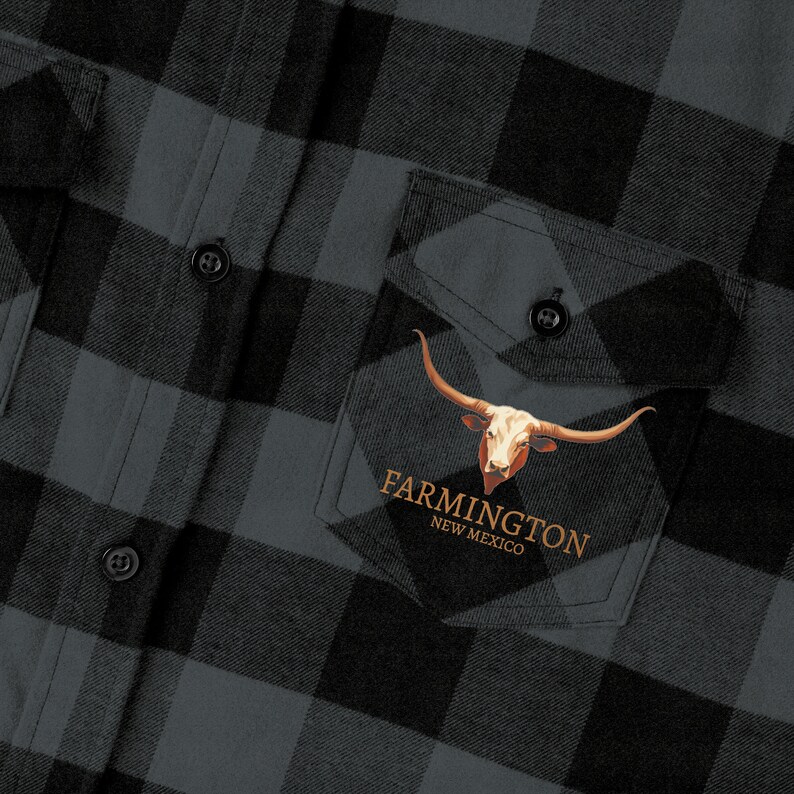 Farmington New Mexico Longhorn Flannel Shirt image 6