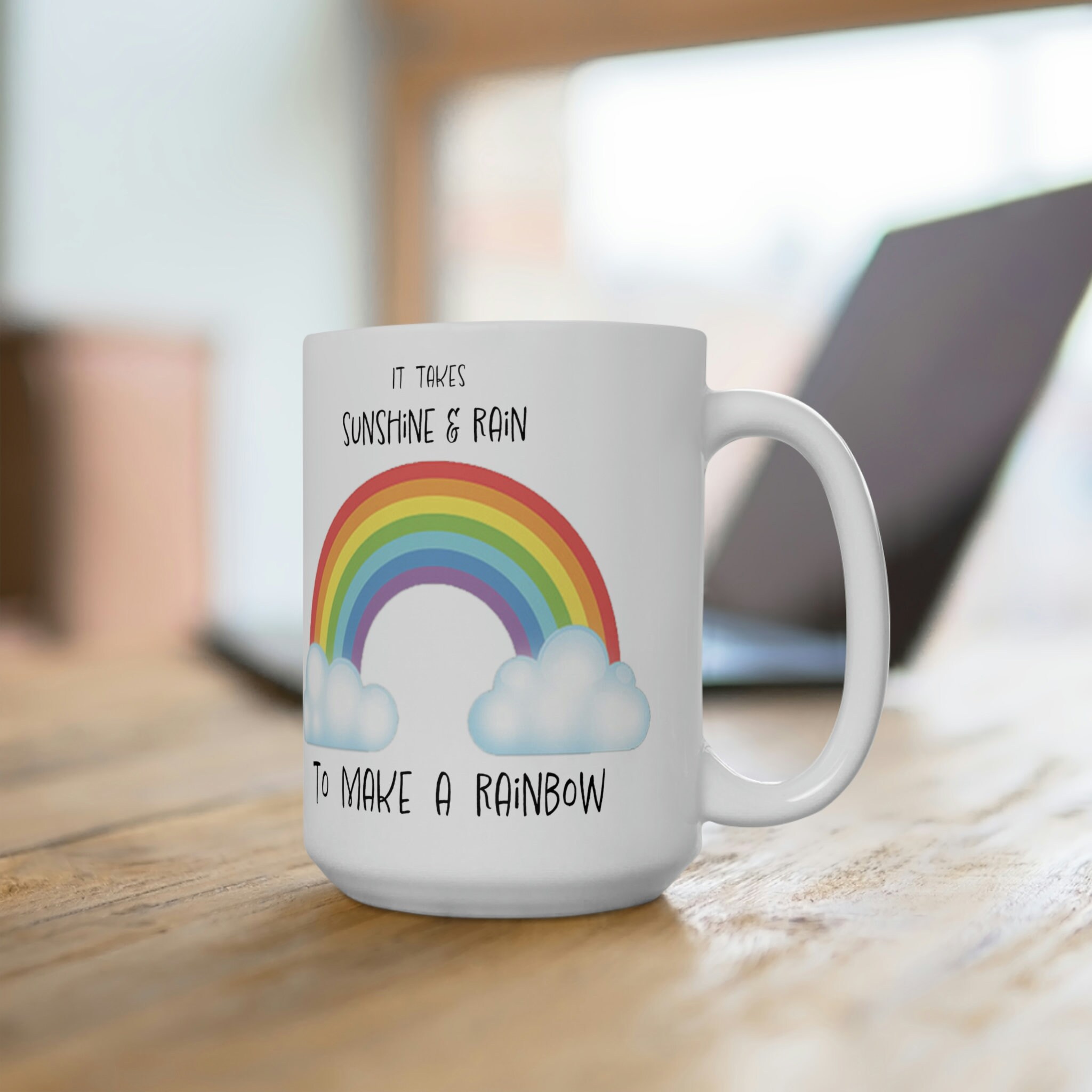 Cute Sunshine and Rainbows Tumbler Cup – Amy's Coffee Mugs