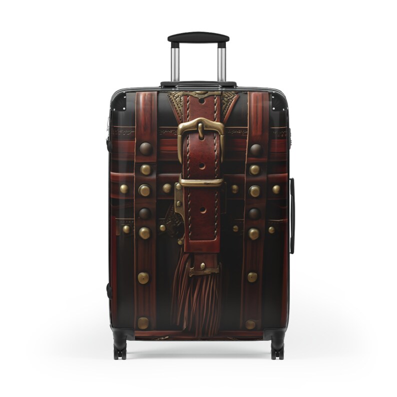 Leather Strap Suitcase Etsy