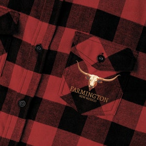 Farmington New Mexico Longhorn Flannel Shirt image 4