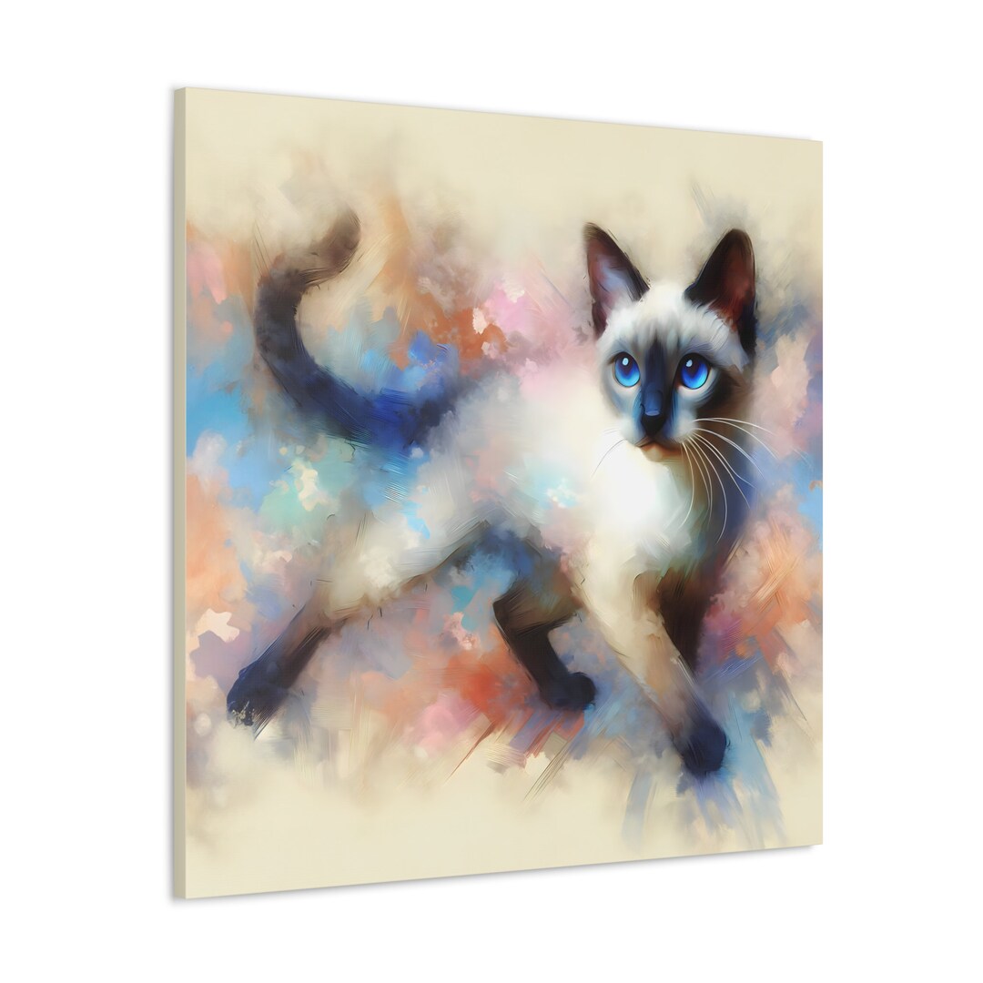 Siamese Cat Wall Art on Canvas Etsy