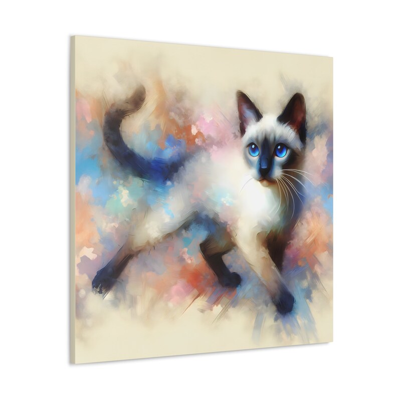 Siamese Cat Wall Art on Canvas Etsy