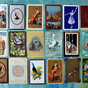 Vintage Retro Playing Swap Cards Bundle of 18 Singles (all different back designs)/Bundle 03