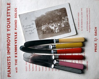 Vintage Butter Knives x 6/Vintage Tea Party/Food Photography