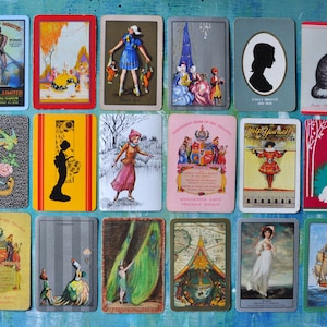 Vintage Retro Playing Swap Cards Bundle of 18 Singles (all different back designs)/Bundle 02