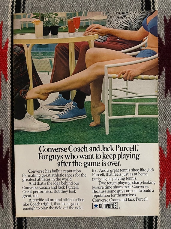 Vintage 1970s Converse Coach 70s Shoes Sneakers Magazine Ad Poster 
