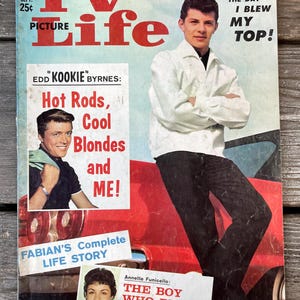 Vintage 1950s Magazine TV PICTURE Life 1959 Frankie Avalon Soft Cover Book Retro 50s Funicello Wall Art Poster Home Decor Ad Print Gift Musi
