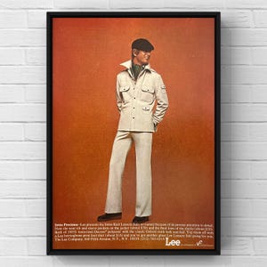 Vintage 1970s Lee Brand Clothing 70s Man Pants Lees Magazine Page Ad Poster Paper Print Wall Art Home Decor Retro Gift Original Collectible