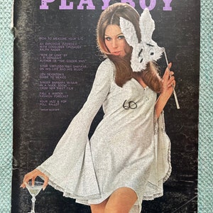 Vintage 1960s Playboy Cover Page Bunny 60s Magazine Ad Poster Paper