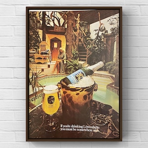 Vintage anni '70 Lowenbrau Birra Alcol 70 Bar Rivista Pagina Pubblicità Poster Carta Stampa Arte Murale Arredamento Casa Retro Regalo Originale Collezionabile Mancave