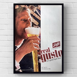 Vintage 1960s Schlitz Beer Bar 60s Alcohol Magazine Page Ad Poster Print Wall Art Home Decor Retro Gift Original Collectible Man Cave Trendy