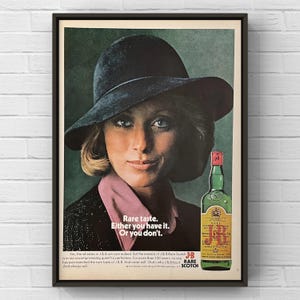 Vintage 1970s Scotch J&B 70s Magazine Page Bar Ad Poster Print Wall Art Home Decor Retro Gift Original Collectible Alcohol Whisky Whiskey