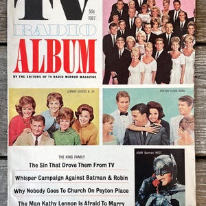 Vintage 1960s Magazine Movie TV Radio Album 1967 60s Retro Book Gossip Collectible Gift Home Decor Hollywood Soft Cover Lennon Adam West