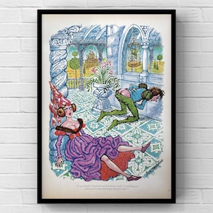Vintage 1970s Playboy Comic Magazine Page Illustration Funny Drawing 70s Poster Print Home Decor Wall Art Collectible Sexy Pinup Don Madden