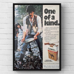 Vintage 1970s Camel Cigarettes 70s Tobacco Camels Magazine Page Ad Poster Print Wall Art Home Decor Retro Gift Original Collectible Man Cave