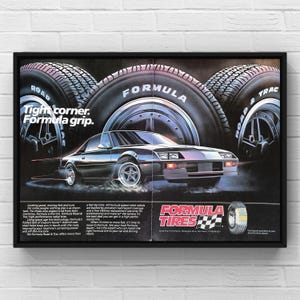 Vintage 1980s Formula Wheels Tires 80s Car Magazine 2 Page Ad Poster Paper Print Wall Art Home Decor Retro Gift Original Collectible Garage