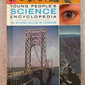 Vintage 1960s Book Hardcover 7 Em - Fl Young Peoples Science Encyclopedia Retro 60s Books Physics Chemistry Biology Astronomy 1966 USA Gift