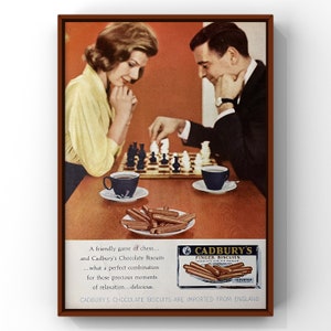 Manifesto pubblicitario vintage degli anni '50, Cadburys Chocolate, Kraft Cheese Chef Magazine, stampa su carta, decorazione da parete, regalo retrò, originale, da collezione.
