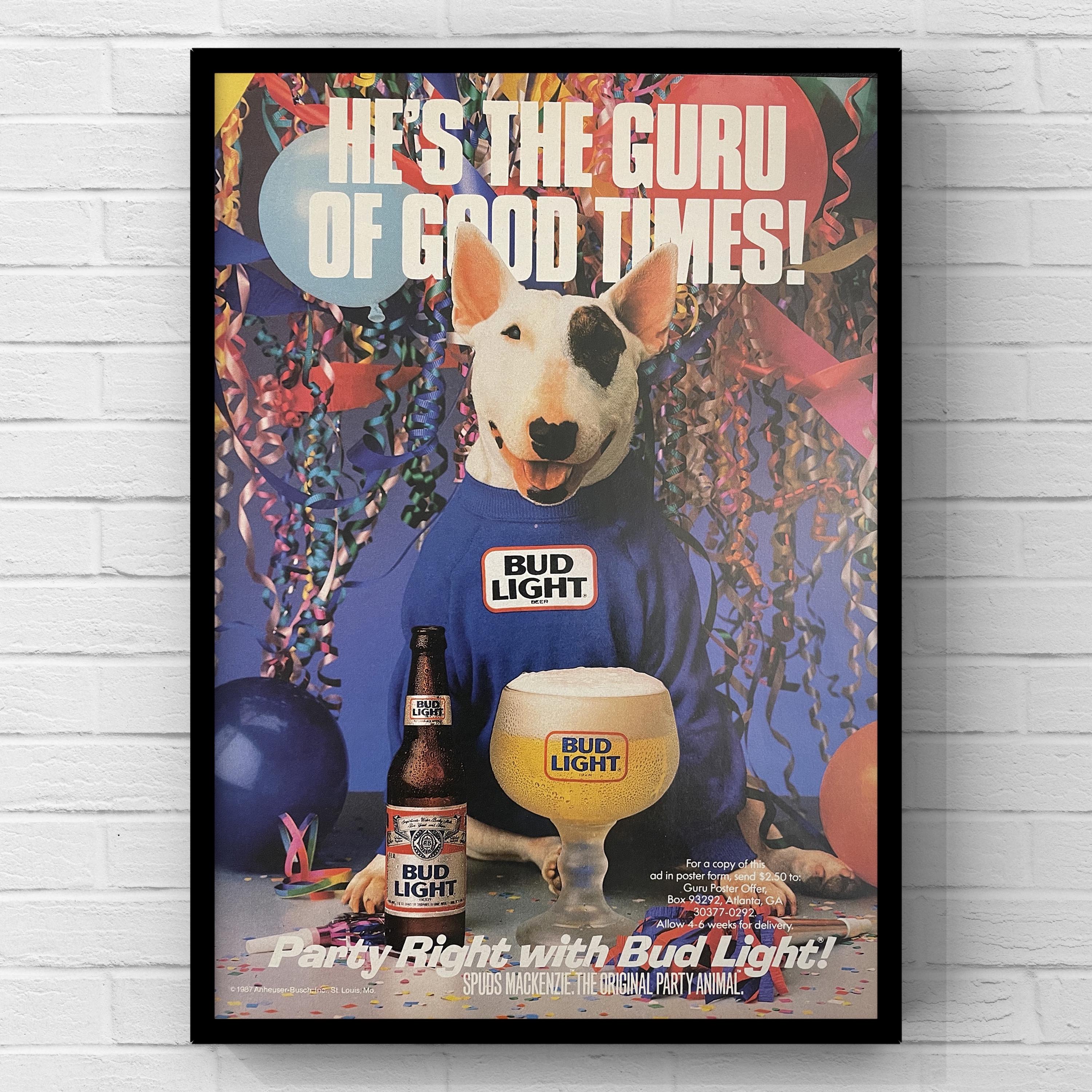 Vintage 1980s Bud Light Beer Alcohol Bar 80s Magazine Page