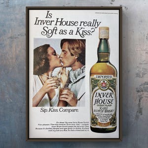 Vintage 1970s Inver House Whisky Alcohol 70s Bar Magazine Page Ad Poster Paper Print Wall Art Home Decor Retro Gift Original Collectible