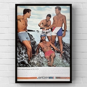 Vintage anni '60 Jantzen Swimwear 60s Magazine Page Ad Poster Carta Stampa Wall Art Home Decor Retro Regalo Originale Collezionabile Moda Abbigliamento