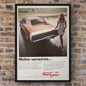 Vintage 1960s Dodge 440 Magnum Chrysler Classic Car 60s Pinup Magazine Page Ad Poster Paper Print Wall Art Home Decor Retro Gift Original