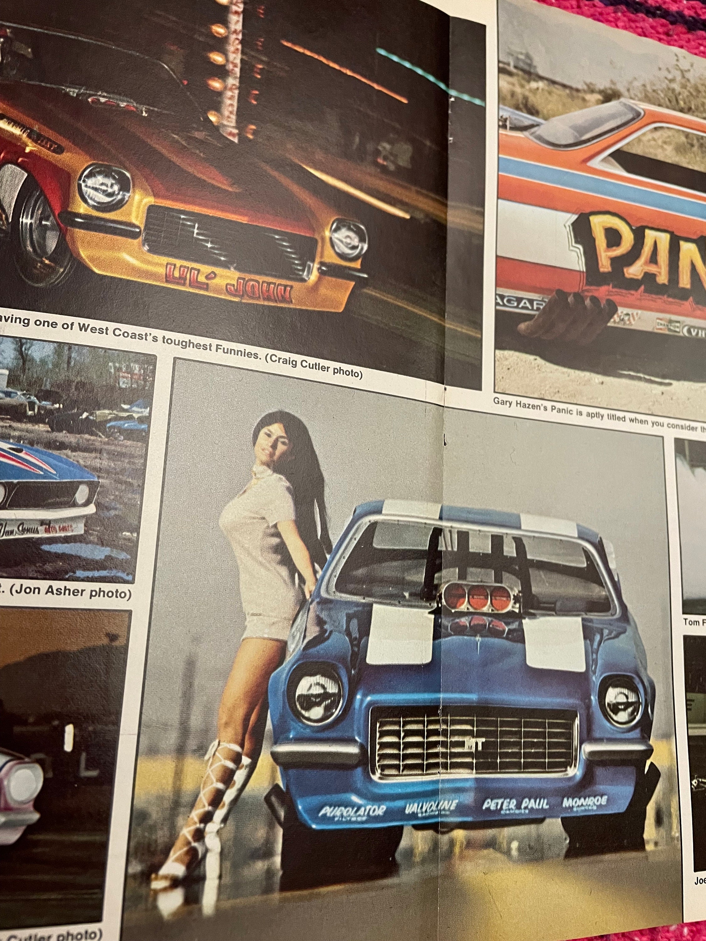 Vintage 1970s Car Pinup Racing Sexy 70s Magazine Ad Poster Paper