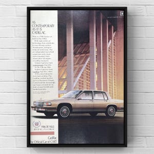 Vintage 1980s Cadillac De Ville 80s Car Magazine Page Eagle Ad Poster Print Wall Art Home Decor Retro Gift Original Collectible Man Cave