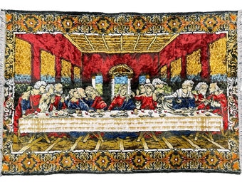 49×101 最後の晩餐 Last Supper タペストリー ラグ 最後の晩餐ラグ約123cm ×約181cm○230710c9-rug レオナルド・ダ