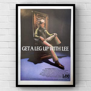 Vintage 1970s Lee Brand Clothing 70s Man Pants Lees Magazine Page Ad Poster Paper Print Wall Art Home Decor Retro Gift Original Collectible