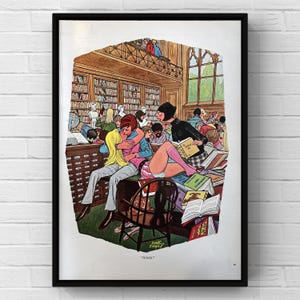 Ilustración de cómic Playboy vintage de los años 70, Dink Siegel, divertido anuncio de revista de los años 70, póster impreso en papel, arte de pared, decoración del hogar, regalo retro, coche original.