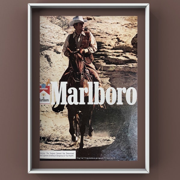 Marlboro Red Cowboy Poster - Etsy