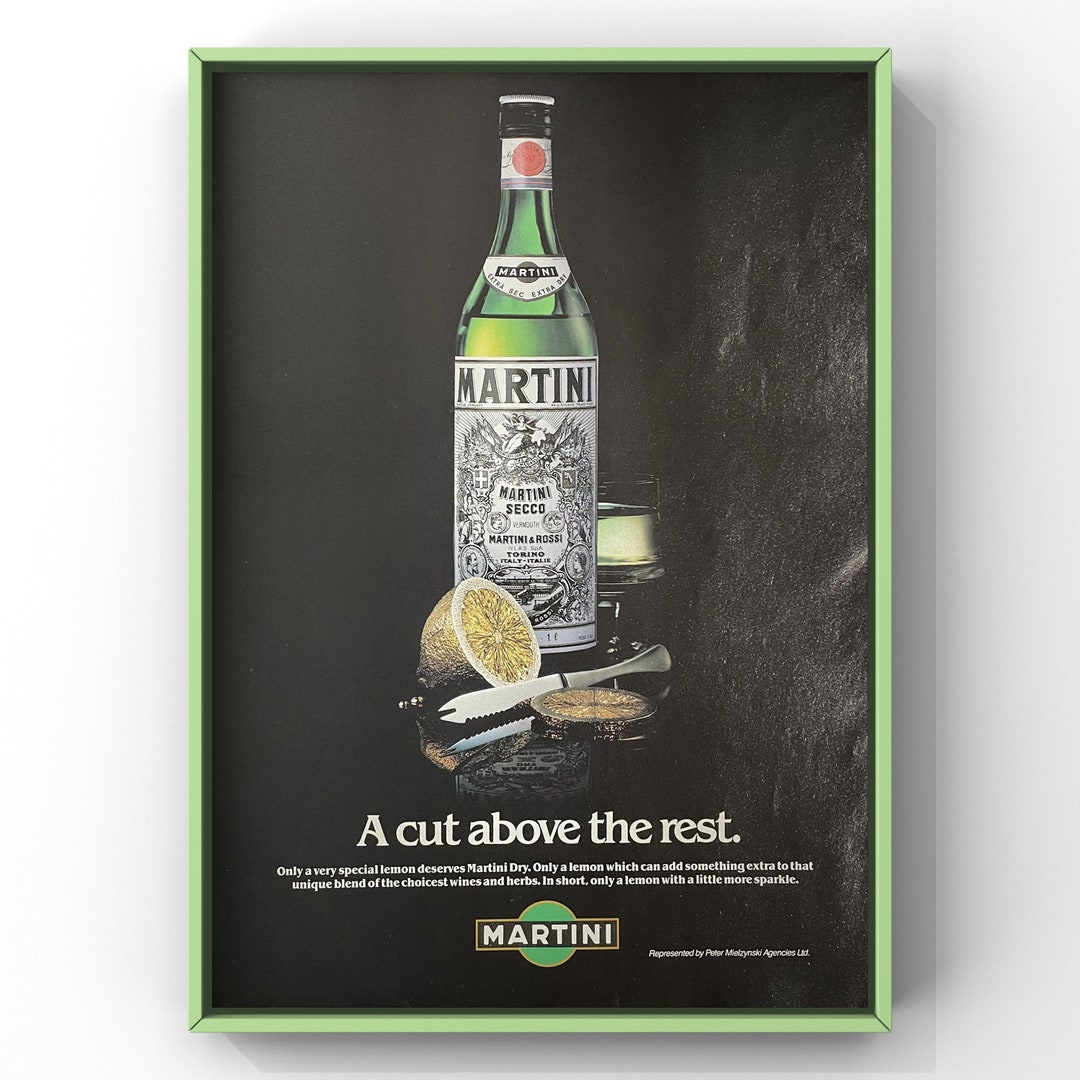Vintage 1980s Martini Poster Magazine Ad Print Alcohol Italy Home Decor ...
