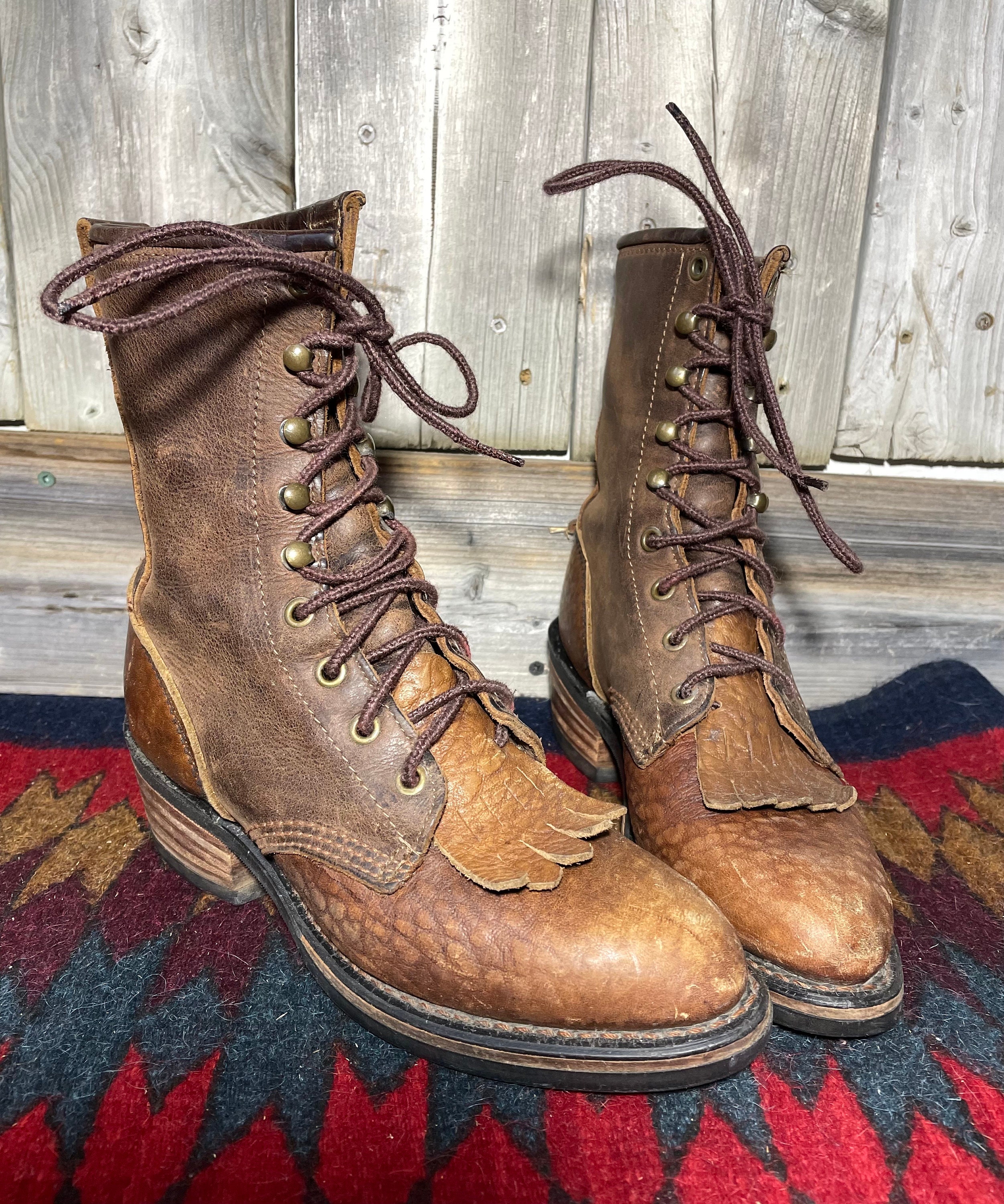 Vintage 1990s Lace up Western Cowboy Boots Size 6.5 Womens Vintage 1990s Lace up Western Cowboy Boots Size 6.5 Womens