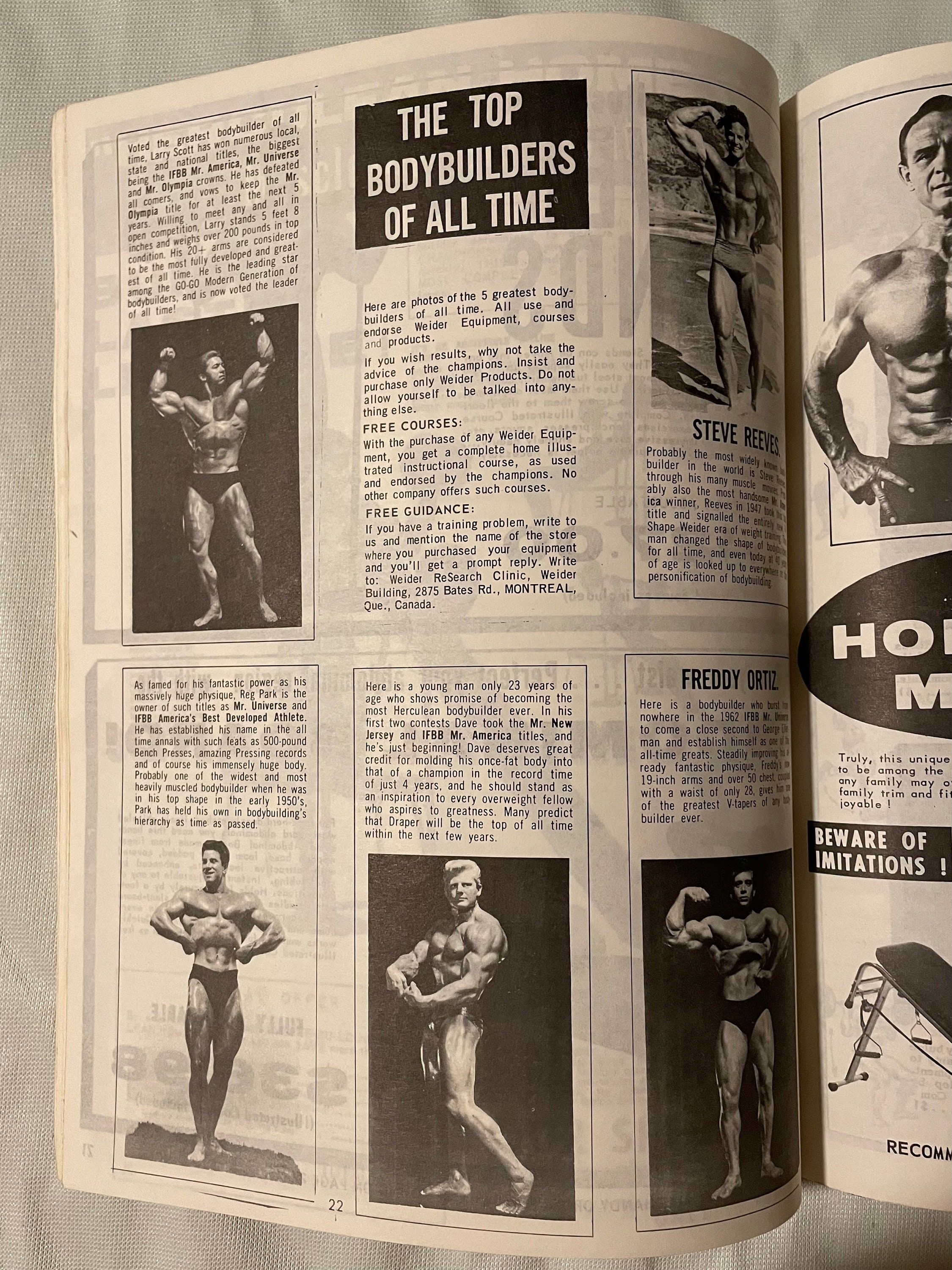 Vintage 1960s Weider Body Building Magazine Catalogue 1969 Barbells Food Retro 60s Book Gym