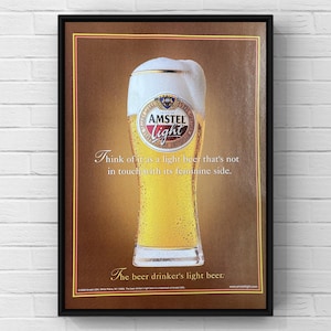 Vintage 2000s Amstel Beer Alcohol 00s Bar Amsterdam Magazine Page Ad Poster Paper Print Wall Art Home Decor Gift Original Collectible Y2K