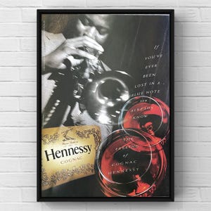 Vintage anni '90 Hennessy Cognac Bar 90s Alcol Rivista Pagina Pubblicità Poster Carta Stampa Arte Murale Arredamento Casa Retro Regalo Originale Collezionabile Bevanda