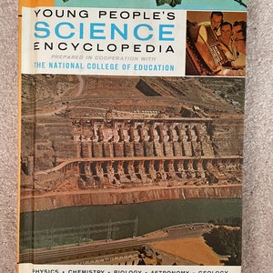 Vintage 1960s Book Hardcover 9 Gr - In Young Peoples Science Encyclopedia Retro 60s Books Physics Chemistry Biology Astronomy 1966 USA